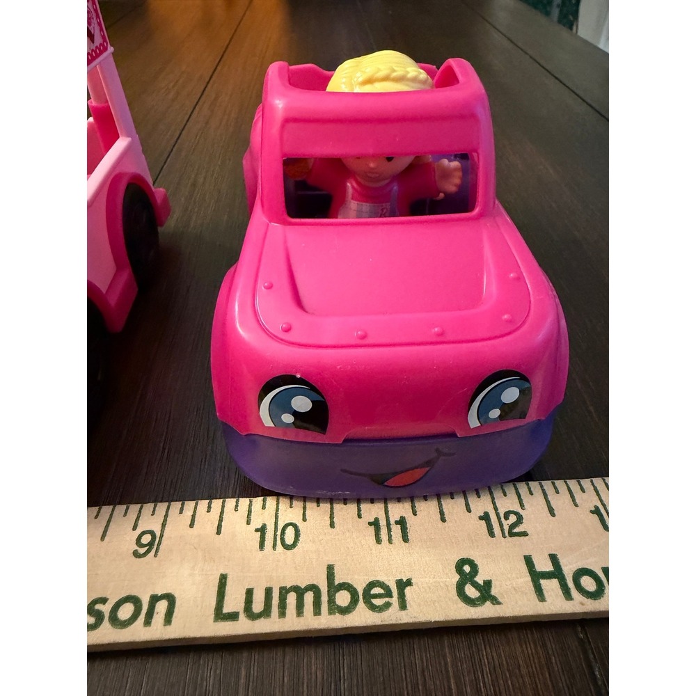 Fisher Price Little People Barbie Vehicle Lot Helicopter Ice Cream Truck Car 3pc - Picture 5 of 13